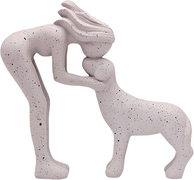 Modern Dog Sculpture - Home Decor Statue for Shelf, Desk & Living Room, Pet Memorial Gift for Dog Lovers, Minimalist Figurine Accent