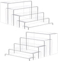 Goabroa 10 Pcs 12" Large Display Risers, 2 Sets Rectangular Clear Display Shelves for Funko Pop Figures, Cupcake Holder, Collection, Display Stands for Vendor Events