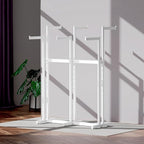 Clothing Racks - Retail - Display - Metal Garment Racks Heavy Duty for Hanging Clothes, Rolling White Commercial Clothing Display Rack Stand with Wheels (6 Arm,White)