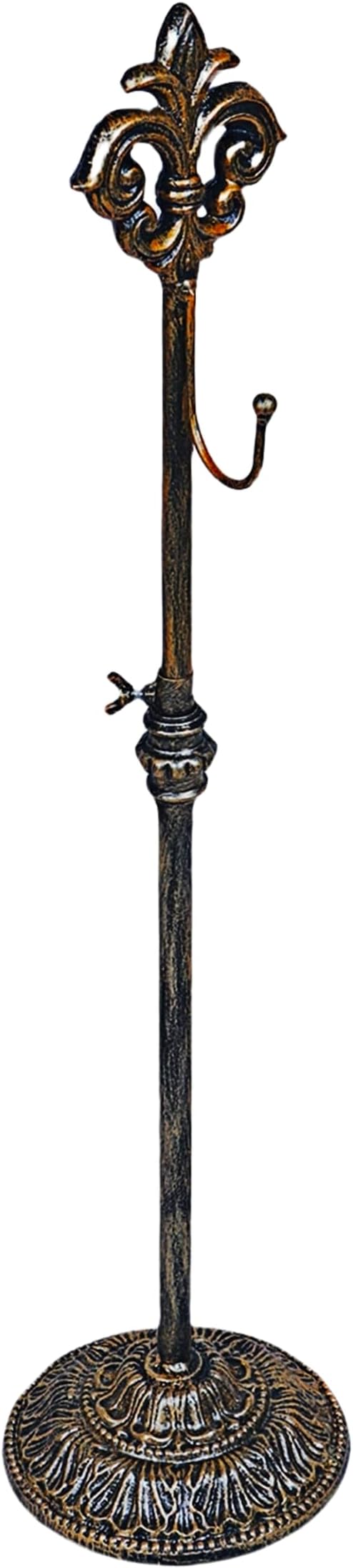 Display Stand for Wreath Handbag Purse Adjustable Height Standing Metal Wreath Hanger Holder on Tabletop or Floor(Vintage Gold)