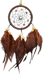 Small Dream Catchers for Cars Rear View Mirror, Feather Dream Catchers Car Charm for Car Wall Bedroom Hanging Decorations (Style 5-Coffee)