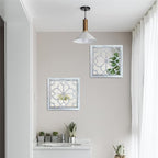 Wocred 2 PCS Square Wall Mirror,Gorgeous Rustic Farmhouse Accent,Rustic White Color Entry for Bathroom Renovation,Bedrooms,Living Rooms and More(12”x12”)