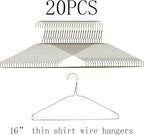 20Pcs Silver Wire Hangers for Clothes, Shirt, Wire Coat