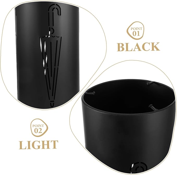 PRETYZOOM Iron Round Umbrella Stand Lightweight Iron Umbrella Rack with Hollow Design for Efficient Drying Stylish Entryway Organizer for Home and Commercial Use