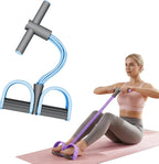 Pedal Resistance Band with Handles, 2026 Upgrade Multifunction Elastic Yoga Resistance Band, 6-Tube Pedal Resistance Band with Handle for Full Body Workout, Yoga, Stretching, Waist, Arm, Leg
