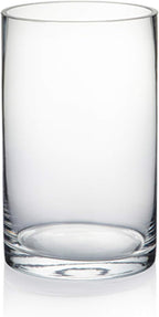 WGVI Quality Thick Clear Cylinder Glass Vase, 3" W x 5" H, Floral Container, Glass Candle Holder, Flower Vases, Wedding Centerpiece, Table Top Home Décor Accent, in Bulk Wholesale, 12 Pieces