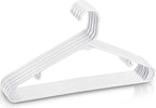 Utopia Home Plastic Hangers 100 Pack - Space Saving Clothes Hanger - Durable & Strong Closet Organizers and Storage with Built-in Strap Hooks - Essential for Shirts, Pants, Skirts & Coats (White)