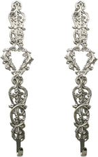 Nickel 15" H Victorian Heart Wreath Hanger. - Set of 2