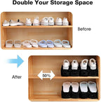 Neprock Closet Shoe Organizer,Shoe Storage Organizer Shoe Rack for Closet Organization,Shoe Slots Organizer De Zapatos Shoe Hoder Space Saver for Entryway(36 Pack)(Black)