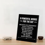 Inspirational Wall Decor, Motivational Canvas Painting Wall Art for Men Teen Boy, Black and White Positive Quotes Posters for Bedroom Living Room Classroom Gym Office (11.5 X 15 Inches, Framed)