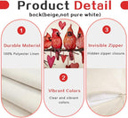 RABUSOFA Valentines Pillow Covers 18x18 inch Valentines Day Decoration Red Love Heart Cardinal Anniversary Wedding Throw Pillowcase for Couch Home Decor(15)