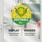 HSNBT Softball Decor for Girls Bedroom, Softball Sign Decor for Home Front Door Bedroom Porch Sport Wall Hanging Signs Decorations Gift for Softball Player Girl, Softball Life
