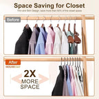 HOUSE DAY Black Plastic Hangers 30 Pack, Plastic Clothes Hangers with Built-in Strap Hooks, Space Saving Slim Hanger for Closet Organizers and Storage, Durable Clothing Hanger for Shirts Blouses Tops