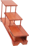 LIFKOME Vintage Wooden Tiered Display Riser Stand Home Decor Ornament Holder Wooden Figurine Riser for Living