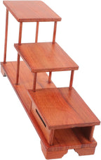 LIFKOME Vintage Wooden Tiered Display Riser Stand Home Decor Ornament Holder Wooden Figurine Riser for Living