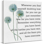 Motivational Quotes Wall Art Decor, Inspirational Graduation Decor Gift, Positive Canvas Posters Painting Artwork for Office Classroom Bedroom Home Decorations (8 X 8 Inches, Framed)