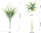 Ivydale Artificial Plants Fake Flowers Monkey Grass for Outdoors,UV Resistant Realistic 20PCS White Faux Greenery Shrubs Outside Decor for Home Garland Porch Patio Balcony Planter Yard Office Pathway