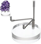 Hipiwe Adjustable Metal Arms Display Stand Easel with Acrylic Base Small Display Easel Holder for Fossil Coral Geodes Rock Mineral Agate Crystals Seashell and Small Collectibles, 2.4*2.4*3.1 inch