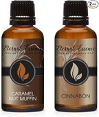 Eternal Essence Oils 2 Pack 30ml Premium Fragrance Oil - Caramel Nut Muffin & Cinnabon - for Candle, Soap Making, Aromatherapy, Diffusers, Home Care, & Humidifiers