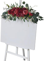 29.5in Wedding Arch Flowers Swag, Artificial Silk Hydrangea Rose Peony Sunflowers Swag with Green Leaves, Spring Decorative Swag Welcome Sign Flowers for Home Room Decor (C)
