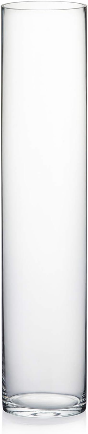 WGV Cylinder Vase, Diameter 5", Height 24", Clear Glass Floral Planter Container, Tall Centerpiece Arrangement for Wedding Party Event Home Office Decor, 1 Piece