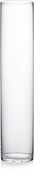 WGV Cylinder Vase, Diameter 5", Height 24", Clear Glass Floral Planter Container, Tall Centerpiece Arrangement for Wedding Party Event Home Office Decor, 1 Piece