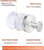 Silver Wreath Hangers for Front Door, Large Suction Cup Wreath Hooks for Halloween Fall Christmas Decorations, Removable and Reusable Wreath Holders for Welcome Sign Window Glass Indoor Outdoor