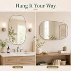 USHOWER Silver Oval Arch Bathroom Mirrors for Over Sink, 24x36 Inch Bathroom Vanity Mirror for Bathroom, Bedroom, Vanity, Entryway, Aluminium Frame, Anti-Rust, Modern Wall Decor
