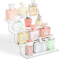 Yieach 4 Tier Clear Acrylic Display Risers,9 Inch Large Perfume Organizer,Colonge Stand and Cupcake Risers,Acrylic Tiered Display Stand for Figure,Funko Pop,Food,Candle,Fragrance Display,Cologne Shelf