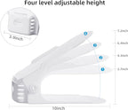 Shoe Slots Organizer, 24PCS Adjustable Double Layer Stack Shoe Rack, 50% Space-Saving Storage Rack Holder, White