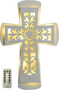 ADAVAS.Y&G Wooden LED Wall Cross with Remote Control – Christian Lighted Cross Decor, Battery Powered, Multiple Lighting Modes, Religious Wall Art for Home, Church, and Gifts