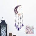 Crystal Dream Catcher with Moon Suncatcher, Boho Bedroom Decor for Women Girls, Handmade Hanging Wall Decor Gift Decor for Bedroom Living Room Garden