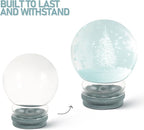 2pcs Glass Snow Globes: Clear Fillable Snow Water Globe Rubber Base Candy Bottle Jar for DIY Craft Home Christmas Winter Decoration 65mm