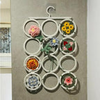 18 Circles Scarf Hanger for Multiple Scarves,Hijab Hangers for Closet for Scarves, Belt Organizer for Closet,Towels,Hijab and Tie, Foldable Hanger (1, White)