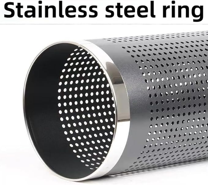 Stainless Steel Umbrella Stand Umbrella Storage Bin Space-Saving Perforated for Home Office Entryways Hotels (B)