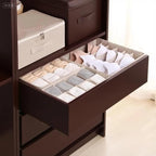 3 Pack Sock and Underwear Drawer Organizer 16 Cell Sock Holders For Closet Organization and Storage Dividers,Foldable(Beige)