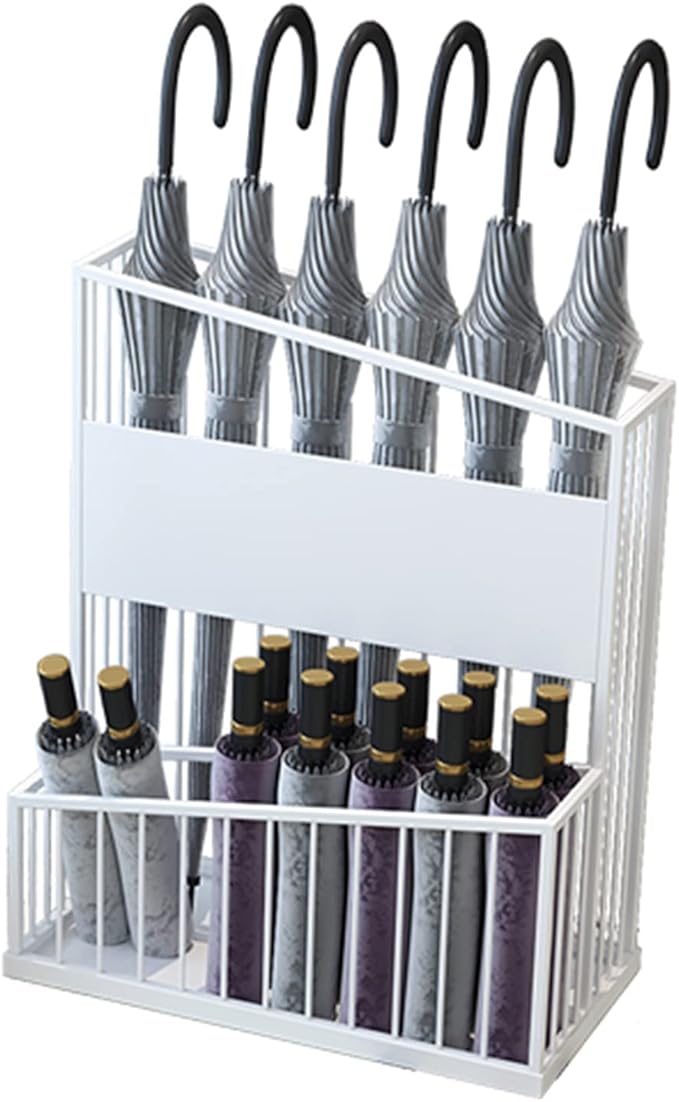 2 Tier Metal Umbrella Stand Umbrella Holder, Large-Capacity Commercial Umbrella Stand Umbrella Holder for Hotel Offices, Entrance Umbrella Organizer