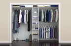 ClosetMaid SuiteSymphony Wood Closet Organizer Kit with Tower, 3 Hang Rods, Top Shelves, Adjustable, Fits Spaces 5 - 9 ft. Wide, Pure White