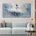 AIYISU Abstract Ballet Dancer Canvas Wall Art White Ballet Girl Dancer Wall Decor Beautiful Dancing Ballerina Print Paintings Minimalist Artwork for Living Room Girls Bedroom Home Decorations 24x48
