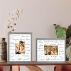 Egofine 11x14 Picture Frames Set of 4, Made of Solid Wood Covered by Plexiglass 5x7 and 8x10 with Mat or 11x14 without Mat, for Table Top Display and Wall Mounting Photo Frame Light Grey