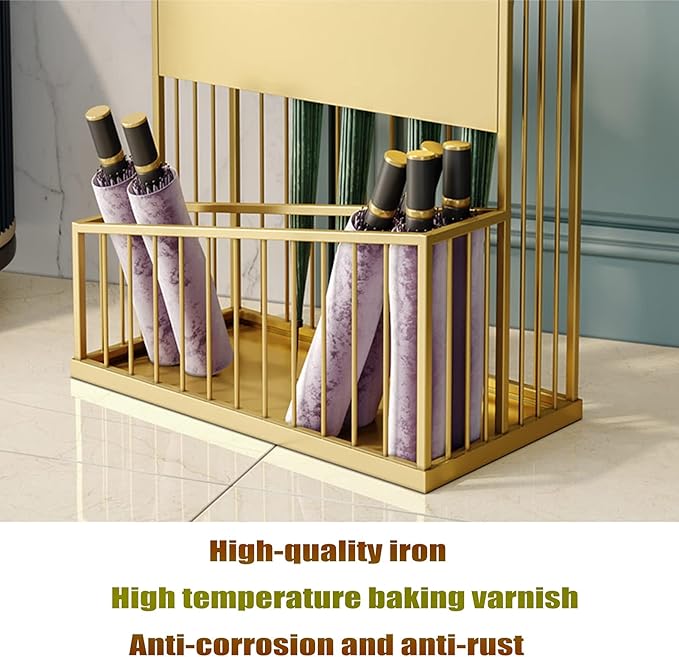 2 Tier Metal Umbrella Stand Umbrella Holder, Large-Capacity Commercial Umbrella Stand Umbrella Holder for Hotel Offices, Entrance Umbrella Organizer