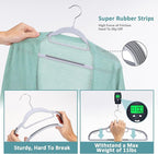Pack of 30 Coat Hangers, Space-Saving Plastic Clothes Hangers, Non-Slip, 0.2 Inches Slim, 360° Swivel Silver Hook for Shirts, Pants, Suit & Wet/Dry Garments, Light and Dark Gray