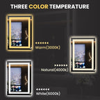 LOAAO 23.6"x31.5" LED Mirror for Bathroom, Lighted Bathroom Mirror with Lights, Anti-Fog, Dimmable, Memory Function, Clear Reflection