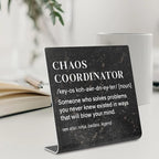 Chaos Coordinator Sign, Funny Office Desk Decor for Women, Men, Coworker, Mom, Friends, Boss, Lady, Decoration On Shelf Table Desk for Living Room Home Office dksg7