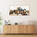 SIGNINART Vintage Mountain Framed Canvas Wall Art, Boho Sunrise Art Prints, Forest Nature Wilderness Art Paintings, Modern Farmhouse Woodcut Style Wall Decor for Living Room Bedroom, Office 20"x40"