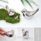 Notakia Silver Birds Statues Home Decor Modern Style Decorative Ornaments for Silver Table Decor Living Room, Bedroom, Office Desktop