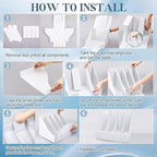 3 Pack Cardboard Magazine File Holders 12 Grids Vertical Book Bins 10.6'' x 10.2'' x 14'' Magazine Document Storage Box for Desk Shelves Home Office Classroom Library Use (White)