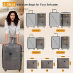 Rechargeable Wireless Pump Travel Vacuum Bags for Luggage, 9 Pack Portable Storage Bags for Travel and Home, Compression Packing Seal for Clothing, Clothes, Blankets, Suitcase