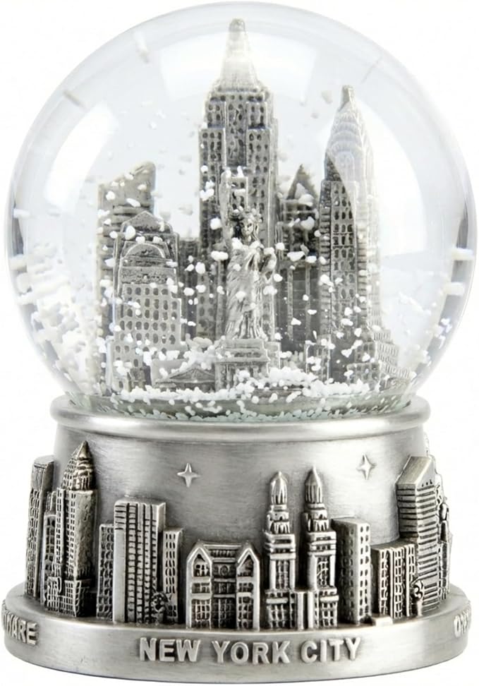 New York City Silver Lined Snow Globe 65mm NYC Souvenir