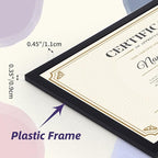 8.5x11 Black Picture Frames Set of 12, 8.5 by 11 Picture Frame for Award Certificate and Diploma Display on Wall or Tabletop